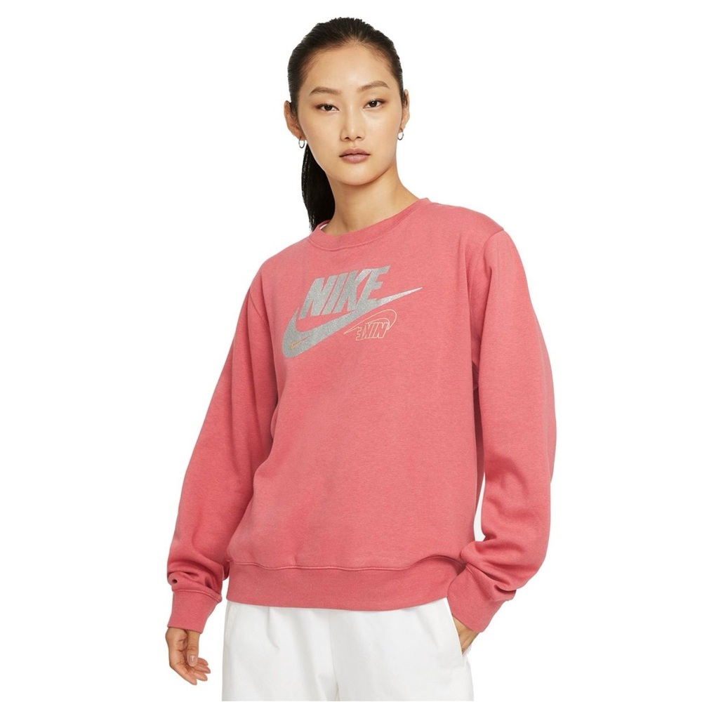 Nike Women’s Club Crewneck Fleece Sweatshirt Maroon Size Small - Picture 7 of 8